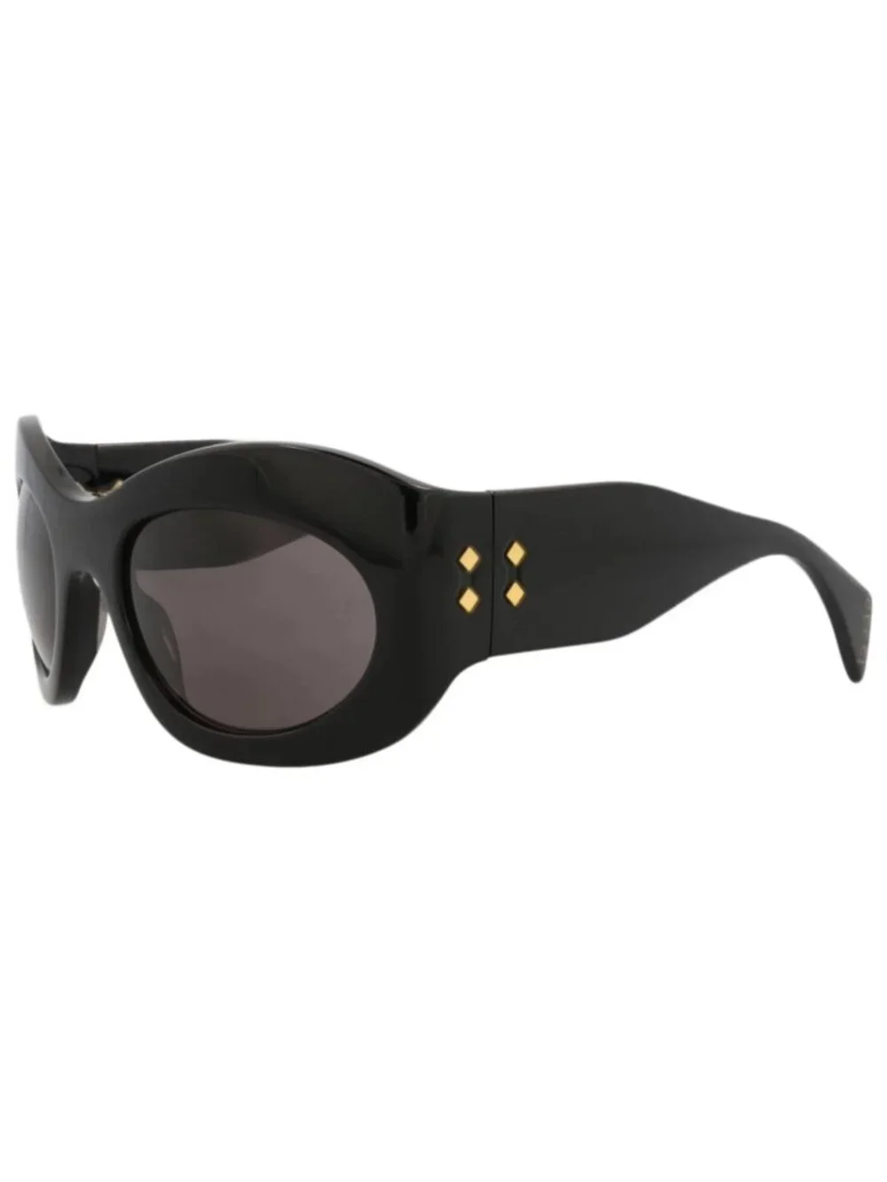 New Gucci Women's Sunglasses Shield Wrap Recycled Acetate Frame Unisex Black